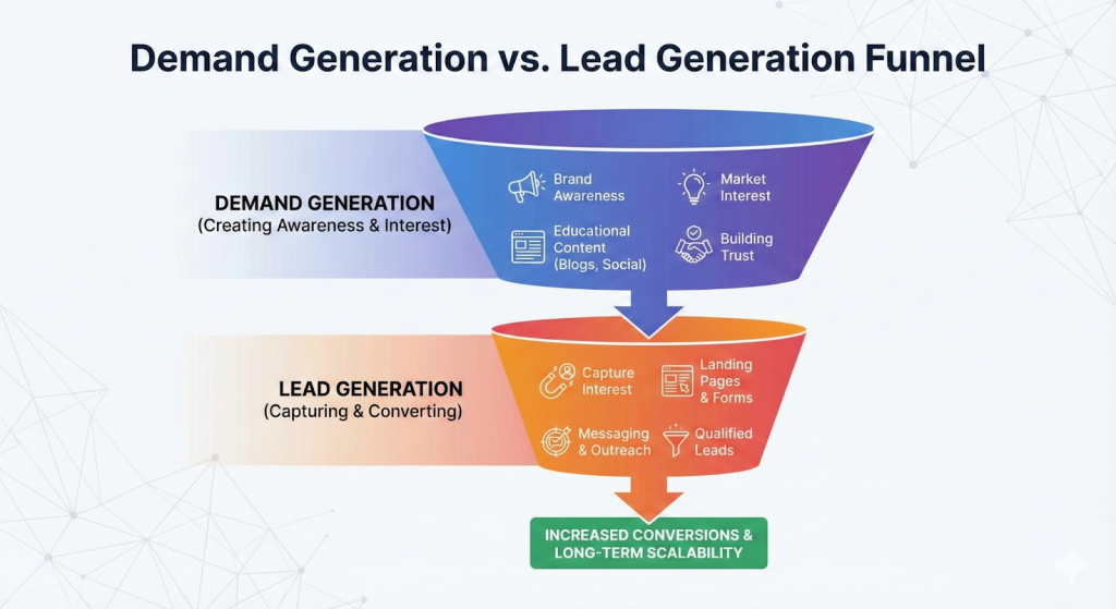 Demand generation vs Lead Generation.
