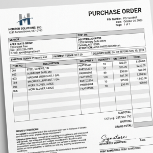 Purchase order template