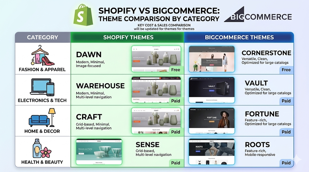 sample theme of shopify vs bigcommerce.
